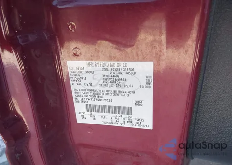 2005 Ford F-150 Lariat/Xlt from USA, damaged, VIN 1FTPW12575KE79265